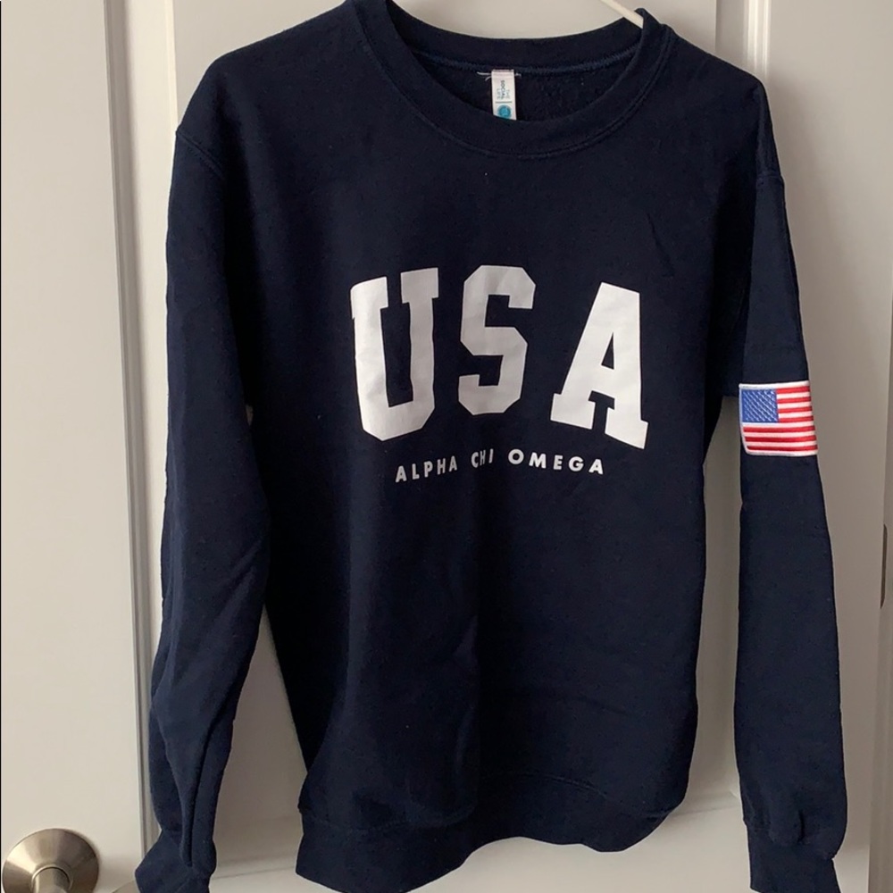 Alpha Chi Omega USA Crew Neck Sweatshirt